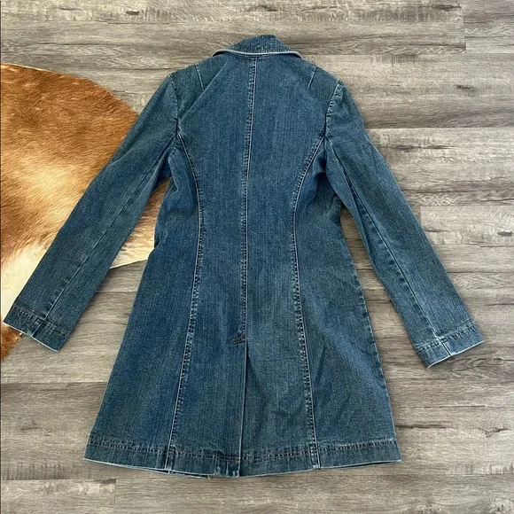 Stylish Denim Trench Coat - Picture 7 of 8